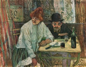 「カフェ・ラ・ミエで」、1891年頃、1952年。 作： Henri de Toulouse Lautrec