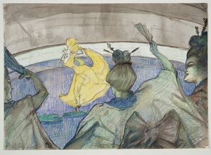 1899年のサーカスで（織り紙にクレヨン、パステル、トイレ） 作： Henri de Toulouse Lautrec