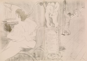 カーテン・オ・リドーにて、1895年、1895年。 作： Henri de Toulouse Lautrec