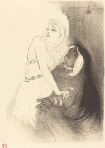 ルネサンス時代: 「Phedre」のサラ・ベルナール 作： Henri de Toulouse Lautrec