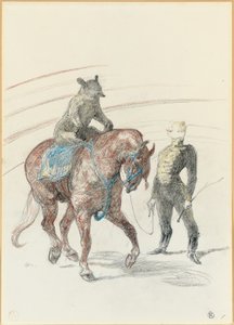 Au Cirque：パネルでのクマの作品、1899年