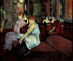 サロンデルーデムーランで 作： Henri de Toulouse Lautrec