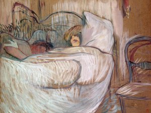 ベッドで 作： Henri de Toulouse Lautrec