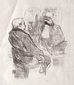 シナイのふもとで：ジョルジュ・クレマンソーとロキュリスト・メイヤー 作： Henri de Toulouse Lautrec