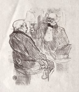 シナイのふもと：ジョルジュクレマンソーとロクリステメイヤー、1898年。 作： Henri de Toulouse Lautrec