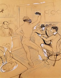 ショコラダンシング、1896年（紙にペンとインクと色鉛筆） 作： Henri de Toulouse Lautrec