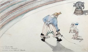 サーカスのシーン：馬術。科学者の犬とアクロバティックな象を連れたピエロ。アンリ・ド・トゥールーズ・ロートレック（1864-1901）によるドローイング 19世紀 アルビ、トゥールーズ・ロートレック美術館 作： Henri de Toulouse Lautrec