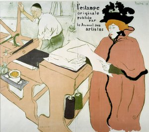 プリントの表紙。"The original print published by the journal des artistes "と書かれています。アンリ・ド・トゥールーズ・ロートレック（1864-1901）のポスター 作： Henri de Toulouse Lautrec