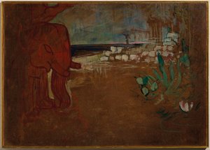 「テラコッタワゴン」のインドの装飾、作品の劇場の装飾のモデル、1894 作： Henri de Toulouse Lautrec