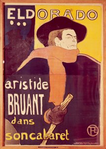 Eldorado, Aristide Bruant dans son cabaret (Eldorado, Artistide Bruant in his nightclub) 作： Henri de Toulouse Lautrec