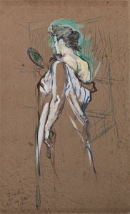 Elles：La Glace a Main、1896 作： Henri de Toulouse Lautrec