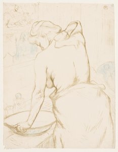 彼ら：トイレ、1896年。 作： Henri de Toulouse Lautrec