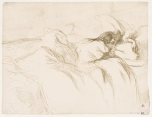 Elles：Woman Sleeping、1896 作： Henri de Toulouse Lautrec