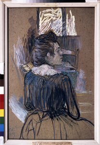 窓際の女性。 Henri de Toulouse-Lautrec (トゥールーズ ロートレック) の描画 作： Henri de Toulouse Lautrec
