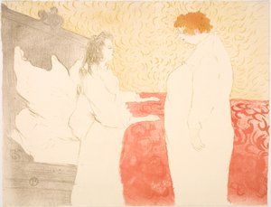 ベッドの中で女性, プロフィール, 早朝の日の出 作： Henri de Toulouse Lautrec