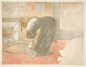 シリーズ Elles の Femme au tub (浴槽の女) 作： Henri de Toulouse Lautrec