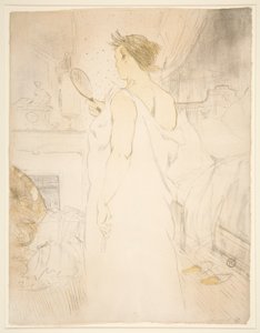 ファム？ グラス、ラグラス？ メイン (手鏡を持つ女)、シリーズ Elles より 作： Henri de Toulouse Lautrec
