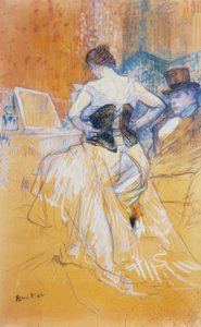 コルセットを着けている女性、通過の征服 作： Henri de Toulouse Lautrec