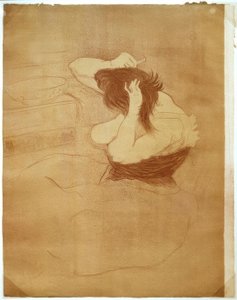 彼女の髪をとかす女性 作： Henri de Toulouse Lautrec