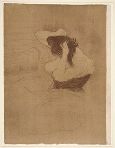 髪を梳く女性、シリーズ Elles より 作： Henri de Toulouse Lautrec