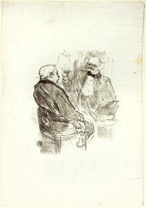 ジョルジュ・クレマンソーと眼科医のメイヤー、「オ・ピエ・デュ・シナイ」より 作： Henri de Toulouse Lautrec