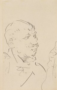 男の頭（紙の上にグラファイト） 作： Henri de Toulouse Lautrec