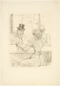 スクライブ通りのピクトン バー (アメリカン バー) で 作： Henri de Toulouse Lautrec