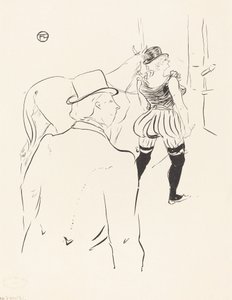 フォリー・ベルジェールの翼で：ロナ・バリソン夫人とマネージャーと夫、1895年。 作： Henri de Toulouse Lautrec