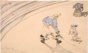 サーカスで - 動物調教師としてピエロ Footit 作： Henri de Toulouse Lautrec