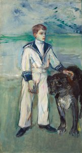 マダム・マルテとパメラ＝タウサ犬の息子、ランファン・オ・チエン 作： Henri de Toulouse-Lautrec