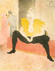 座っているピエロ、ミス・チャウカオ 作： Henri de Toulouse Lautrec