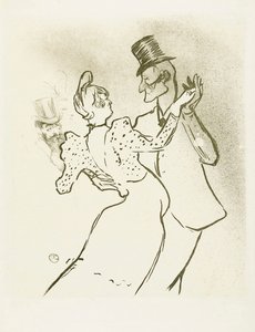 La GoulueとValentin la Desosseeの2人です。トゥールーズ＝ロートレックのポスター。 作： Henri de Toulouse Lautrec