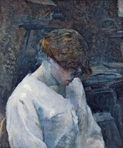 1889年、白いブラウスを着たラルース 作： Henri de Toulouse Lautrec