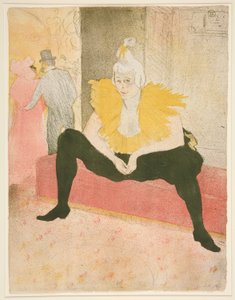 La clownesse assise, Mademoiselle Cha-u-Kao (座っている女性の道化師, Mademoiselle Cha-u-Kao), from the series Elles 作： Henri de Toulouse Lautrec