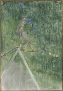 La danseuse de corde (funambule) - The Rope Dancer, by Toulouse Lautrec, Henri, de (1864-1901).紙にパステル。サイズ：47x32cmストックホルム国立博物館 作： Henri de Toulouse Lautrec