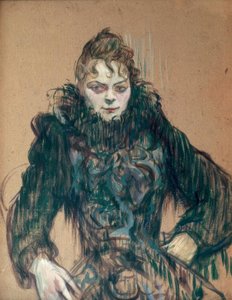 黒いボアを持つ女性 作： Henri de Toulouse Lautrec