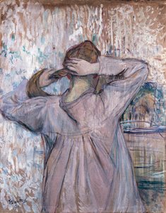 トイレ 髪をとかす人、1891年 作： Henri de Toulouse Lautrec