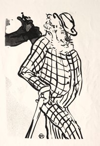 カフェコンサート：アメリカン・シンガー 作： Henri de Toulouse Lautrec