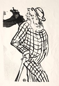 カフェコンサート：アメリカの歌手、1893年。 作： Henri de Toulouse Lautrec