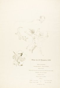 ル・クロコダイル、メニュー 作： Henri de Toulouse Lautrec