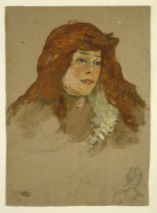 Mme Lili Grenier (直腸); 教会のある風景（裏面） 作： Henri de Toulouse Lautrec