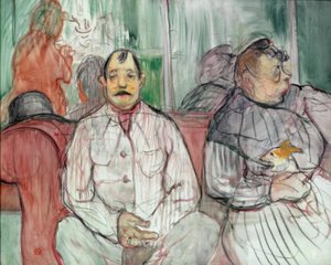 サー、マダムと犬 作： Henri de Toulouse Lautrec