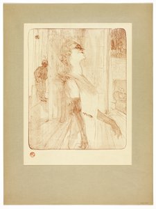 ステージ上で、イヴェット・ギルベールのプレート 1 枚 作： Henri de Toulouse Lautrec