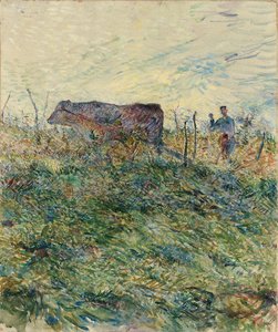 ブドウ畑で耕す、1883 作： Henri de Toulouse Lautrec