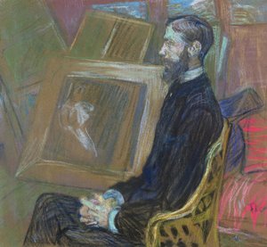 M.ジョルジュアンリマヌエルの肖像、1891年（ボード上のパステル） 作： Henri de Toulouse Lautrec