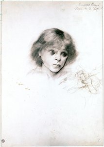 セヴェリーノ・ロッシの肖像。1883年（白紙に木炭 作： Henri de Toulouse Lautrec