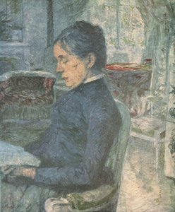 「芸術家の母の読書の肖像」、1881年、1952年。 作： Henri de Toulouse Lautrec