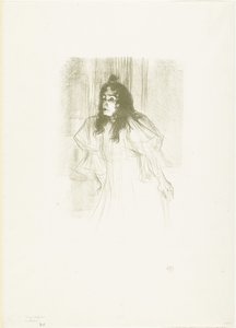 垂れ下がった髪の歌手 May Belfort の肖像 作： Henri de Toulouse Lautrec