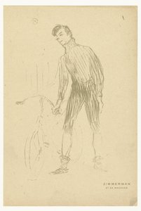サイクリストのアルバート・ジマーマンと彼の自転車の肖像 Zimmerman et sa machine (オブジェクトのタイトル) 作： Henri de Toulouse Lautrec