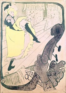 パリジャルダンでのジェーンアヴリル（1868〜1943年）の広告ポスター、1893年（カラーリソ） 作： Henri de Toulouse Lautrec